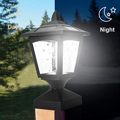 Solar Post Lights Outdoor, Solar Lamp Post Cap Lights for Wood Fen...