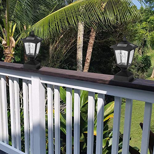 Solar Post Lights Outdoor, Solar Lamp Post Cap Lights for Wood Fen...