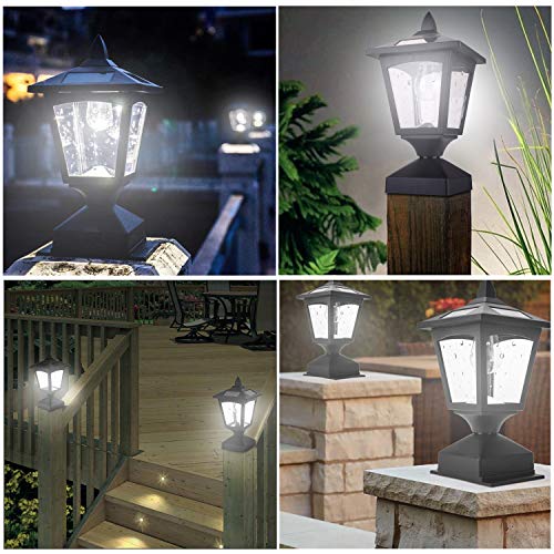 Solar Post Lights Outdoor, Solar Lamp Post Cap Lights for Wood Fen...
