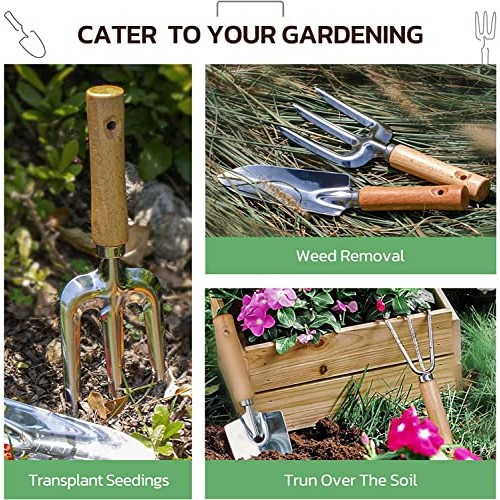 Grenebo Gardening Tools 9-Piece Heavy Duty Gardening Hand Tools wi...