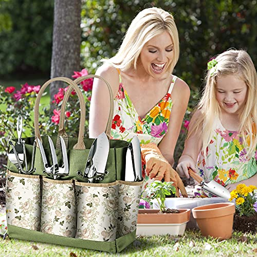 Grenebo Gardening Tools 9-Piece Heavy Duty Gardening Hand Tools wi...