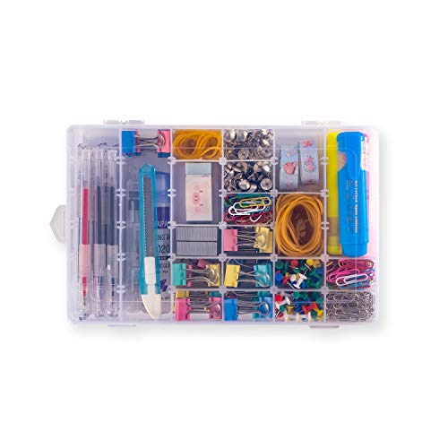 Plastic Organizer Container Box 36 Compartments Jewelry Storage Bo...