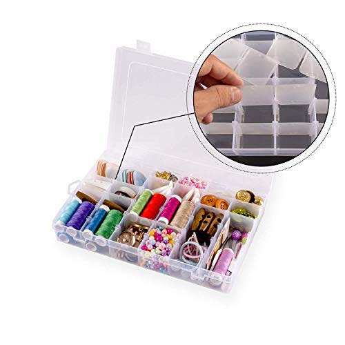 Plastic Organizer Container Box 36 Compartments Jewelry Storage Bo...
