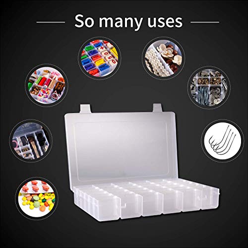 Plastic Organizer Container Box 36 Compartments Jewelry Storage Bo...