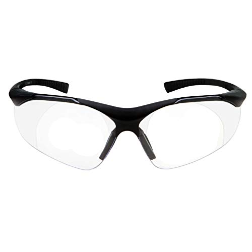 Full Lens Magnification Safety Glasses with Black Frame | Clear Le...