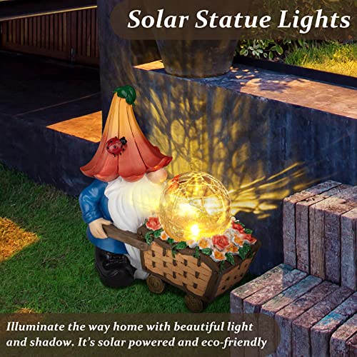 Grovind Garden Gnomes Outdoor Decorations Solar Gnomes Garden Stat...