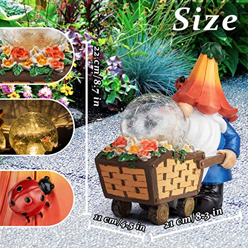 Grovind Garden Gnomes Outdoor Decorations Solar Gnomes Garden Stat...