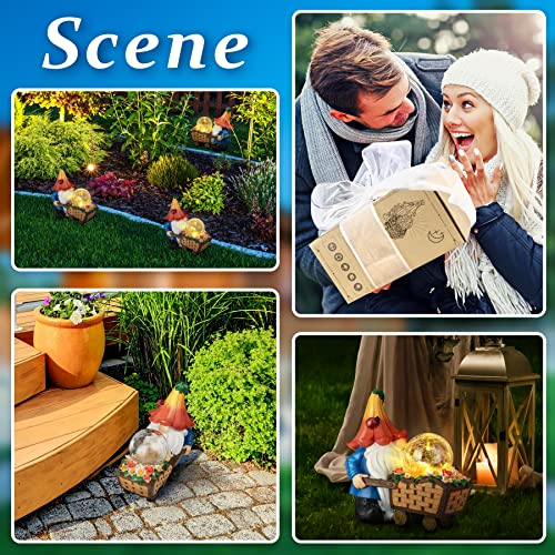Grovind Garden Gnomes Outdoor Decorations Solar Gnomes Garden Stat...