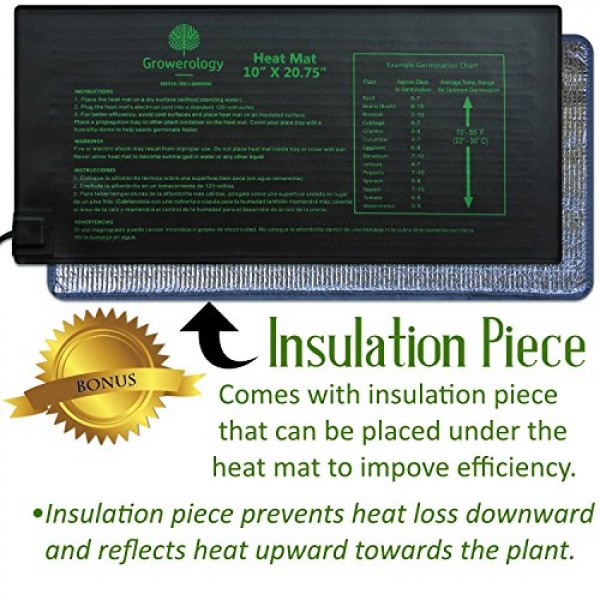Growerology Seedling Heat Mat for Seed Germination, Cloning and Pl...