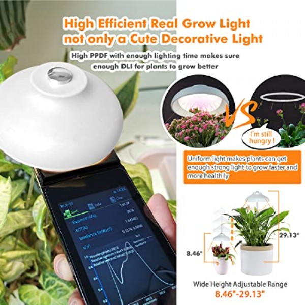 GrowLED LED Umbrella Plant Grow Light, Herb Garden, Height Adjusta...