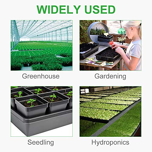 GROWNEER 12 Packs 15 x 11 x 2.6 Inches Plastic Growing Trays with ...