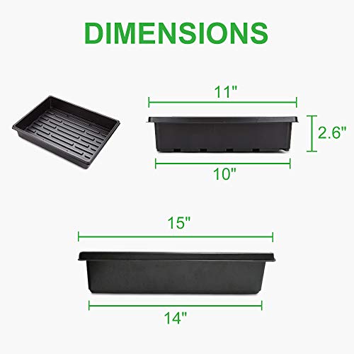 GROWNEER 12 Packs 15 x 11 x 2.6 Inches Plastic Growing Trays with ...