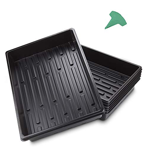 GROWNEER 12 Packs 15 x 11 x 2.6 Inches Plastic Growing Trays with ...