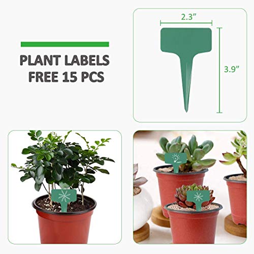 GROWNEER 120 Packs 6 Inches Plastic Plant Nursery Pots with 15 Pcs...