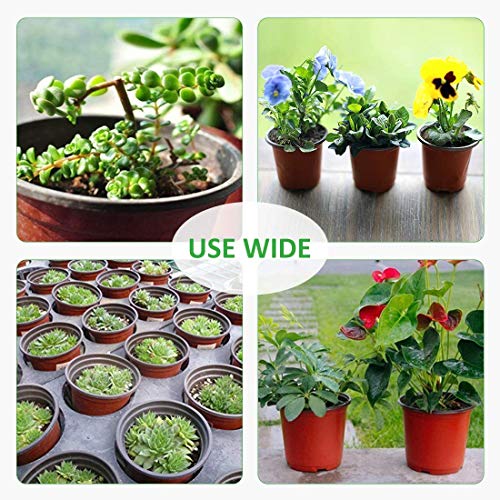 GROWNEER 120 Packs 6 Inches Plastic Plant Nursery Pots with 15 Pcs...