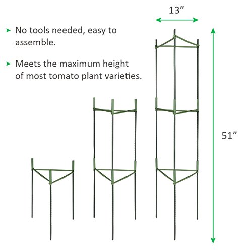GROWNEER 3-Pack Plant Cages Assembled Tomato Garden Cages Stakes V...