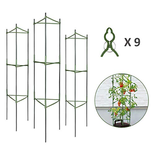GROWNEER 3-Pack Plant Cages Assembled Tomato Garden Cages Stakes V...