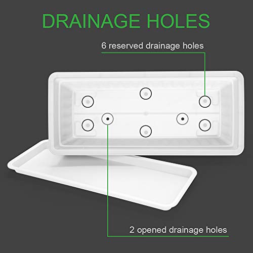 GROWNEER 3 Packs 17 Inches White Flower Window Box Plastic Vegetab...