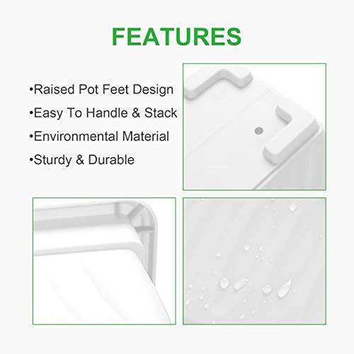 GROWNEER 3 Packs 17 x 7.2 x 6.7 Inches White Flower Window Boxes P...