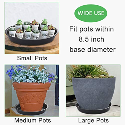GROWNEER 6 Packs 10 Inches Plant Saucer Drip Trays, Suit for Pots ...