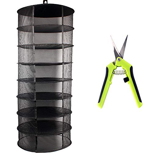 Growsun 2ft 8 Layer Herb Drying Rack Plant Hanging Mesh Dry Net W/...