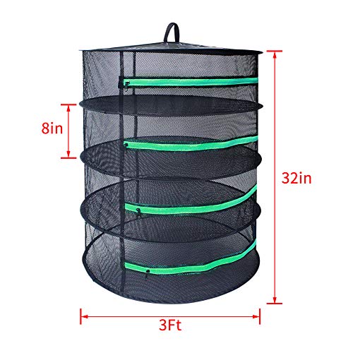Growsun 3ft 4 Layer Herb Drying Rack Plant Hanging Mesh Dry Net W/...