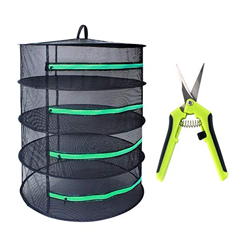Growsun 3ft 4 Layer Herb Drying Rack Plant Hanging Mesh Dry Net W/...