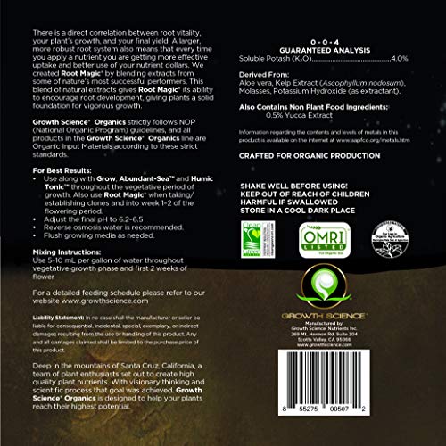 Growth Science Organics - Root Magic 0-0-4 : Root Stimulator Qu...
