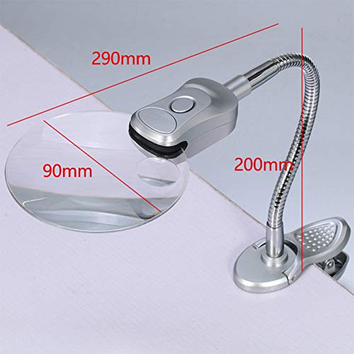 GSS Seniors Reading Magnifying Glass,Led Illumination Metal Hose M...