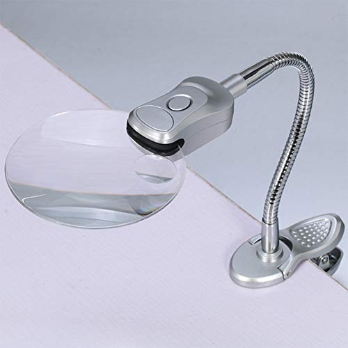 GSS Seniors Reading Magnifying Glass,Led Illumination Metal Hose M...