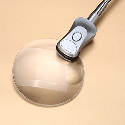 GSS Seniors Reading Magnifying Glass,Led Illumination Metal Hose M...