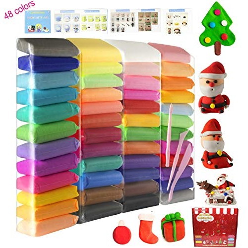 Modeling Clay 48 Colors, Air Dry Clay Magic Clay with Tools and En...