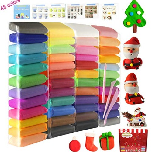 Modeling Clay 48 Colors, Air Dry Clay Magic Clay with Tools and En...
