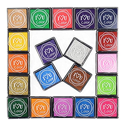 Finger Ink Pads for Kids, 20 Colors Ink Stamp Pads, Washable Craft...