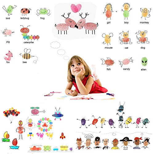 Finger Ink Pads for Kids, 20 Colors Ink Stamp Pads, Washable Craft...