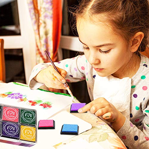 Finger Ink Pads for Kids, 20 Colors Ink Stamp Pads, Washable Craft...
