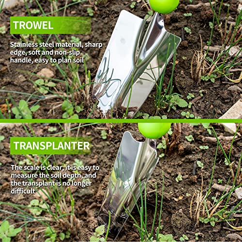 GTSHOMO Garden Tools Set,9 Pcs Stainless Steel Heavy Duty Gardenin...