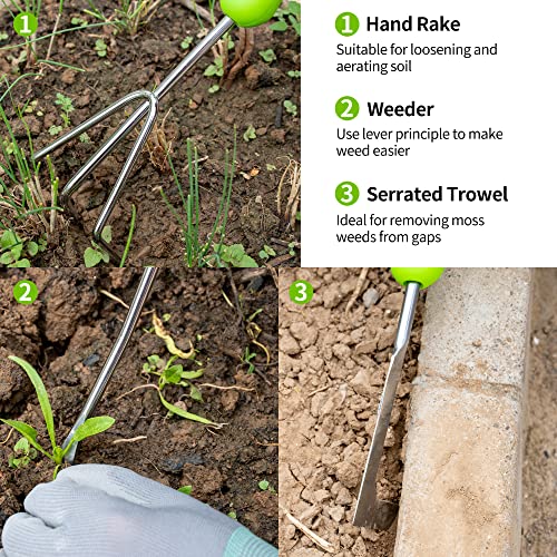 GTSHOMO Garden Tools Set,9 Pcs Stainless Steel Heavy Duty Gardenin...