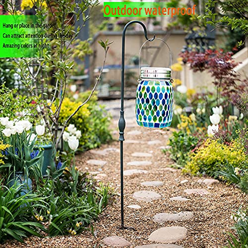 GUANFU Mosaic Solar Lanterns Outdoor Hanging Lights, Solar Table L...