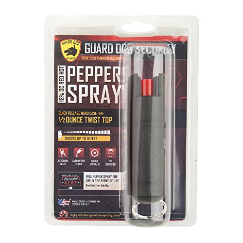 Guard Dog Security Hard Case Pepper Spray Keychain w/ Belt Clip, R...