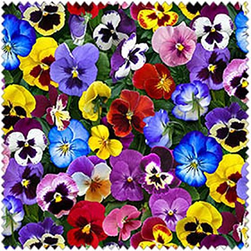 1 Yard Lovely Pansies by Elizabeth Studios ELS 475 Multi