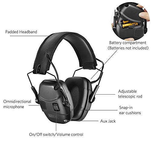 GUCHO Electronic Shooting Earmuff for Impact Sport, Sound Amplific...