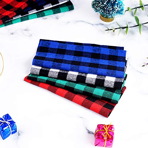 GUIREN 40 Pieces Christmas Buffalo Plaid Cotton Fabric 6x6 Inch Ch...