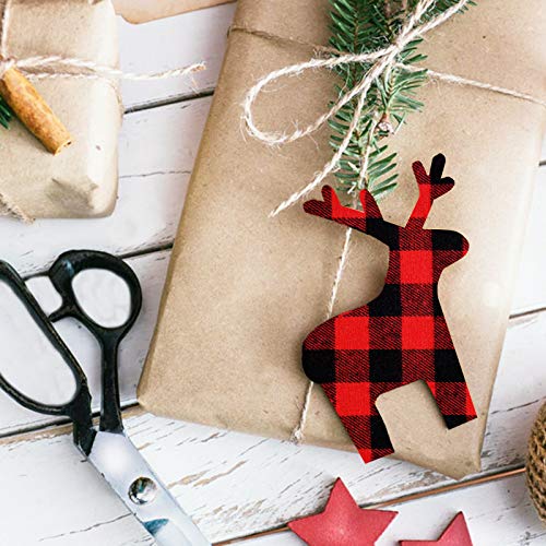 GUIREN 40 Pieces Christmas Buffalo Plaid Cotton Fabric 6x6 Inch Ch...