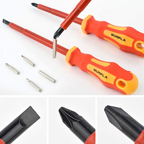 pla 11 Pieces VDE Insulated Screwdriver Set, 1000V with Black T...