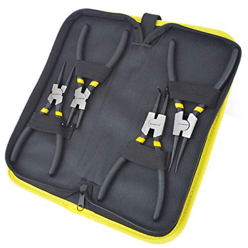 pla 4 Pcs Circlip Plier Set Internal External Straight Bent Cir...