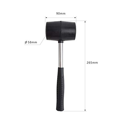 pla Rubber Mallet - 8 oz Anti-Slip Stainless Steel Tube Rubber ...