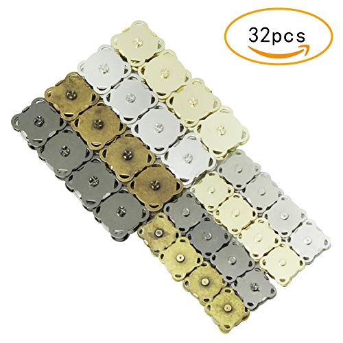 ADIYFrame 32pcs Magnetic Buttons Snap 18mm 14mm Coin Purse Fastene...