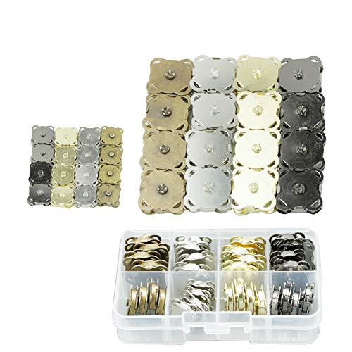 ADIYFrame 32pcs Magnetic Buttons Snap 18mm 14mm Coin Purse Fastene...