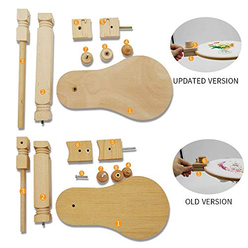 Natural Beech Wood Adjustable Rotated Embroidery Frame Stand for M...